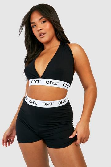 Plus Official Jersey Bralette & Boxer Set black