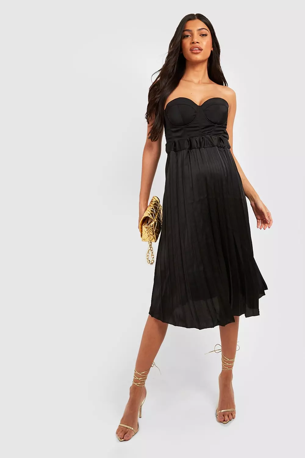 Pleated midi outlet skirt maternity