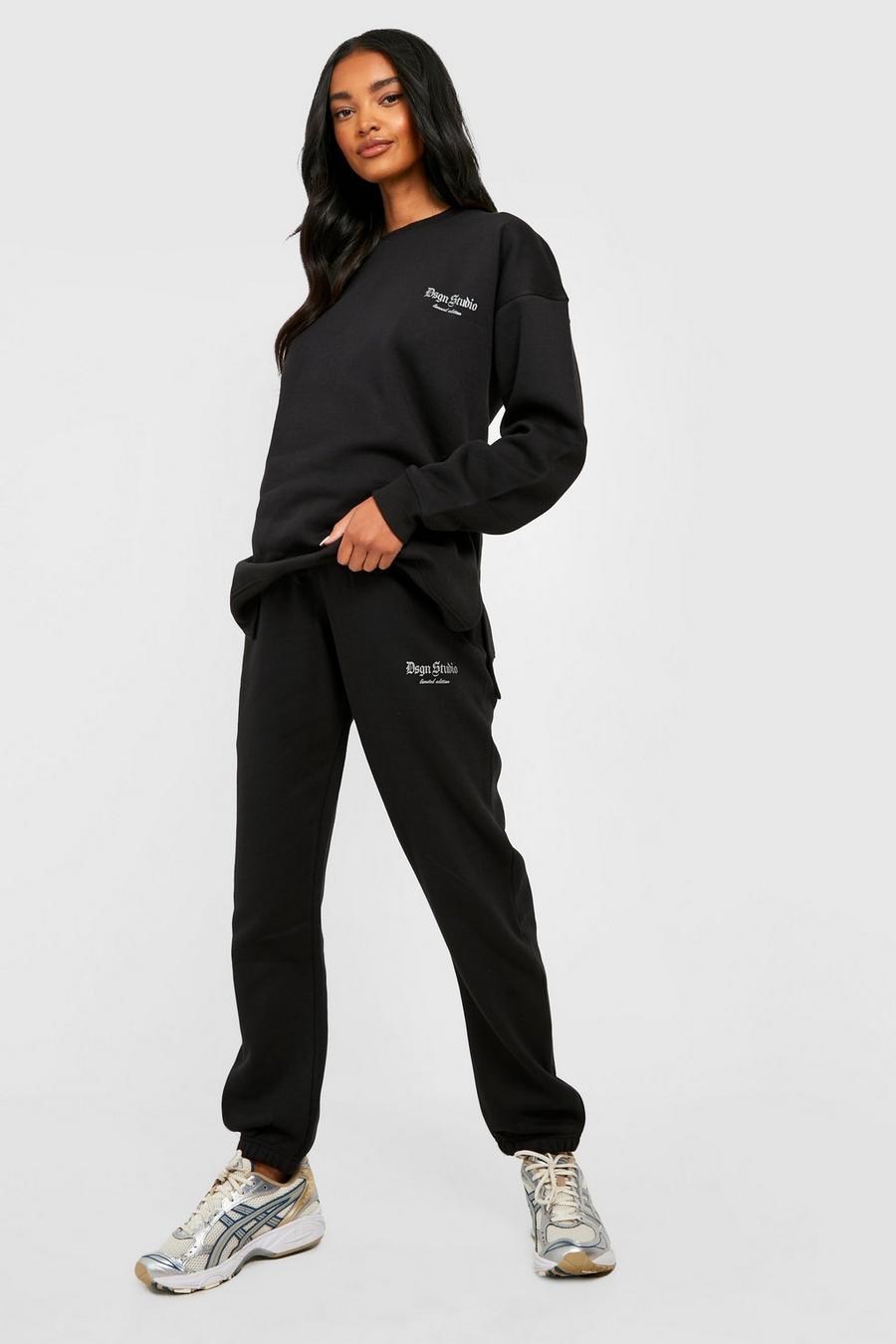 Pantalón deportivo Premamá oversize con estampado Dsgn Studio reflectante, Black nero