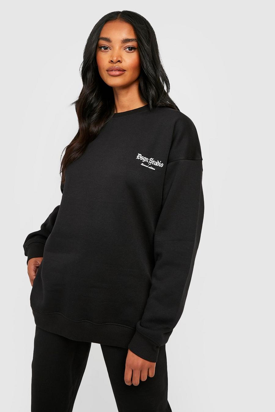 Black Maternity Reflective Dsgn Studio Oversized Sweatshirt image number 1