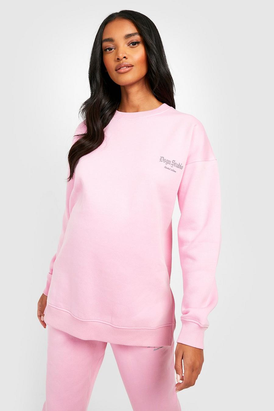 Pink Maternity Reflective Dsgn Studio Oversized Sweatshirt image number 1