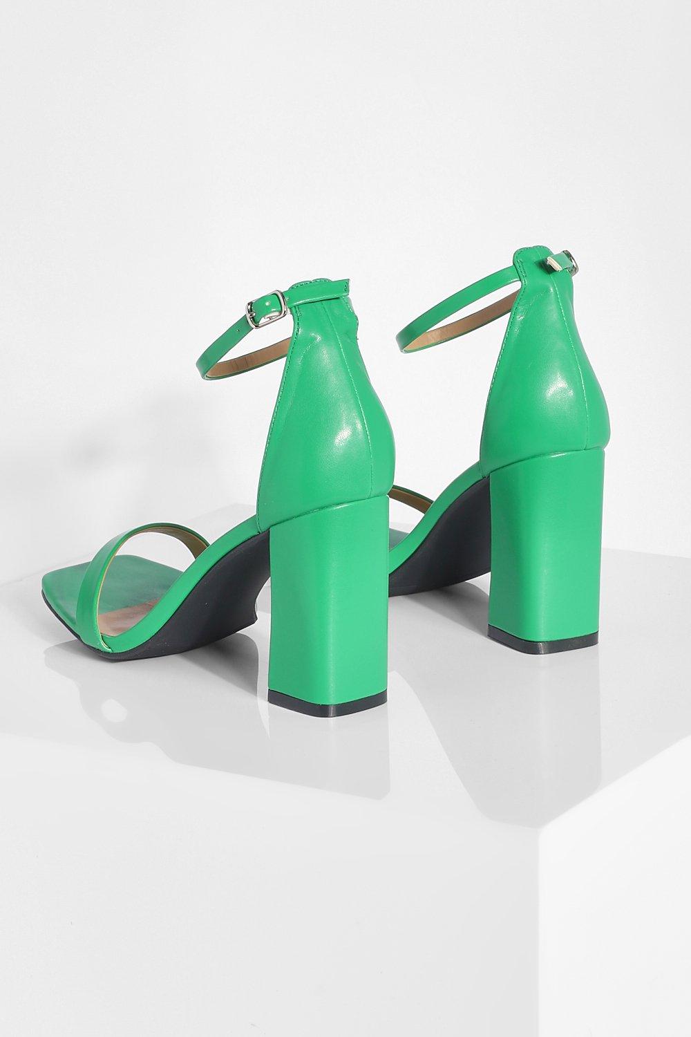 Green barely there on sale sandals