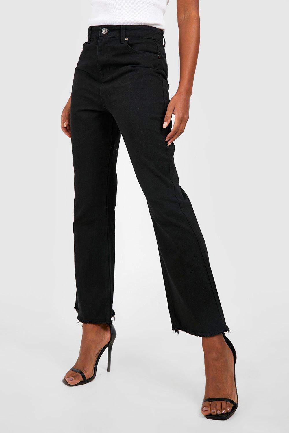 Tall High Rise Frayed Hem Kick Flare Jeans