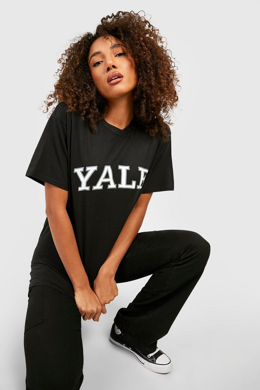 Tall T-Shirt mit lizenziertemem Yale Print, Black image number 1