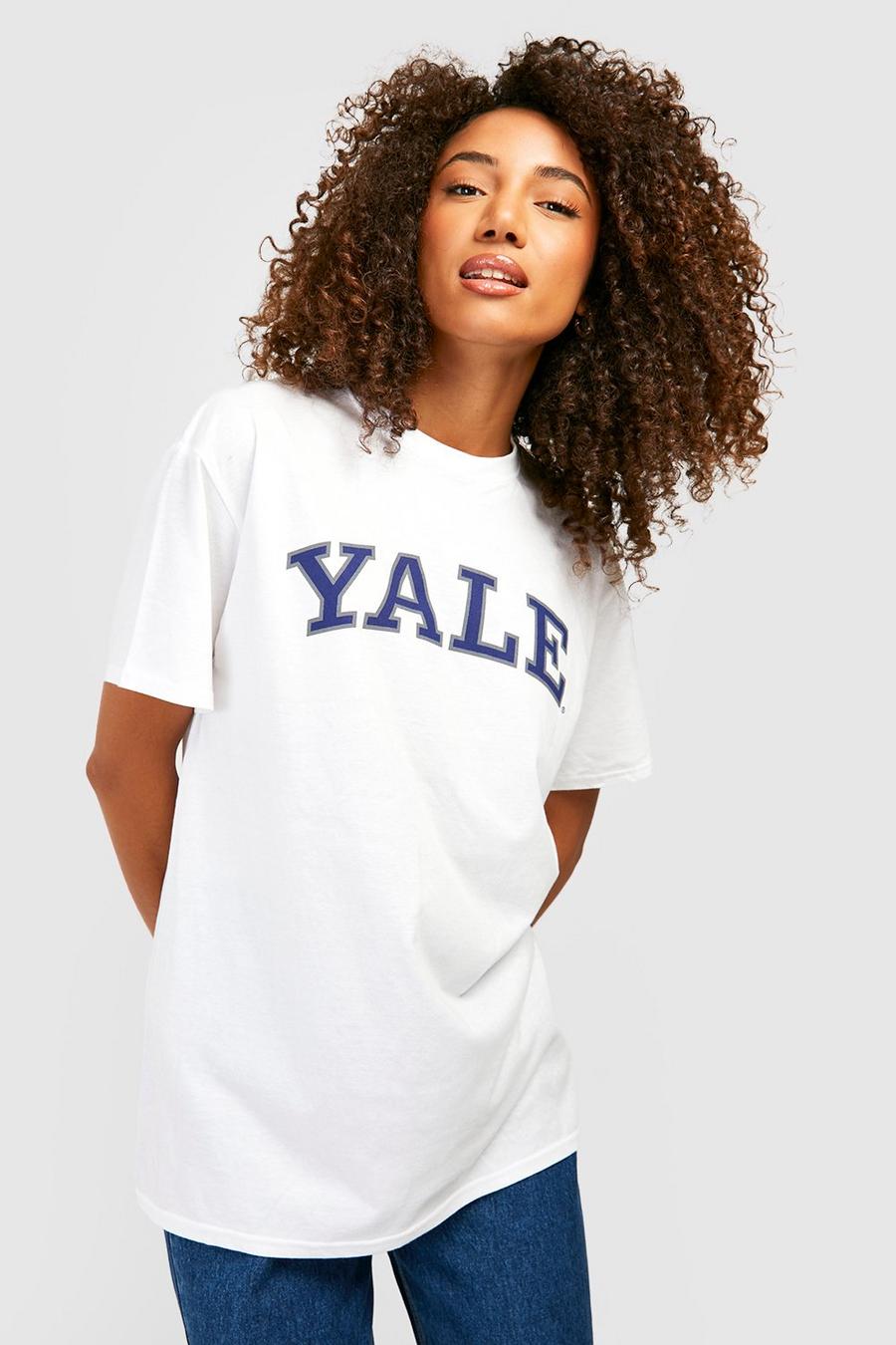 Tall T-Shirt mit lizenziertemem Yale Print, White image number 1