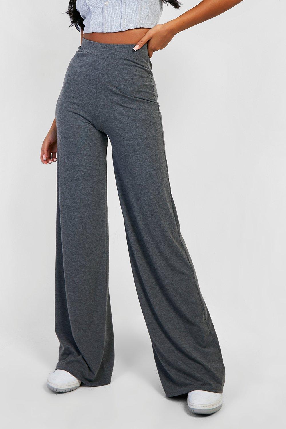 Tall Basics Wide Leg High Waisted Jersey Trousers