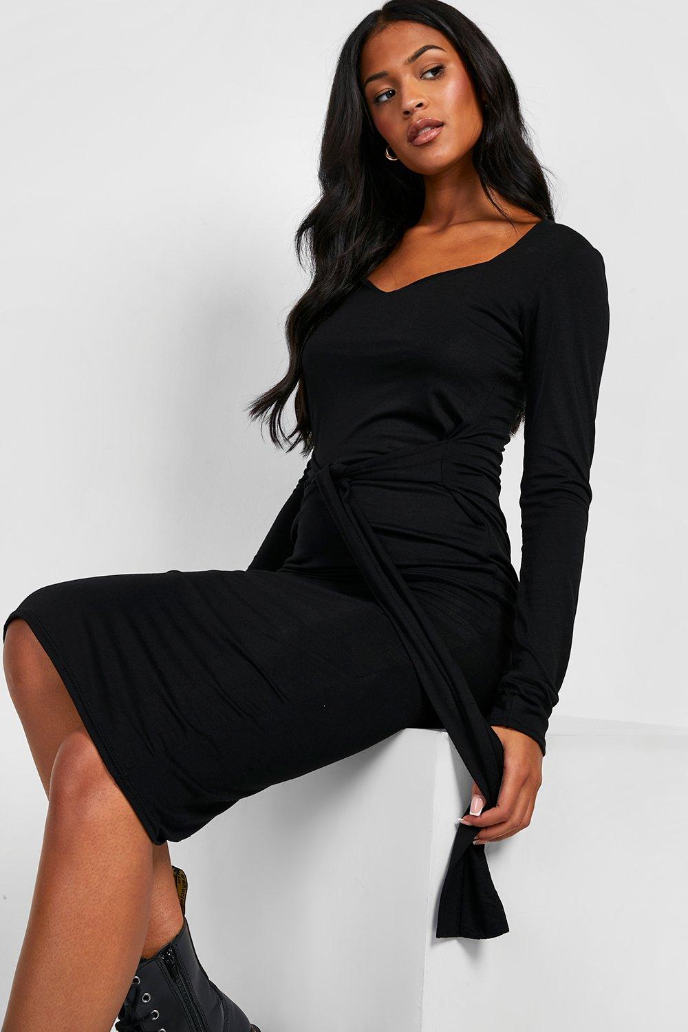 Belted bodycon clearance dress