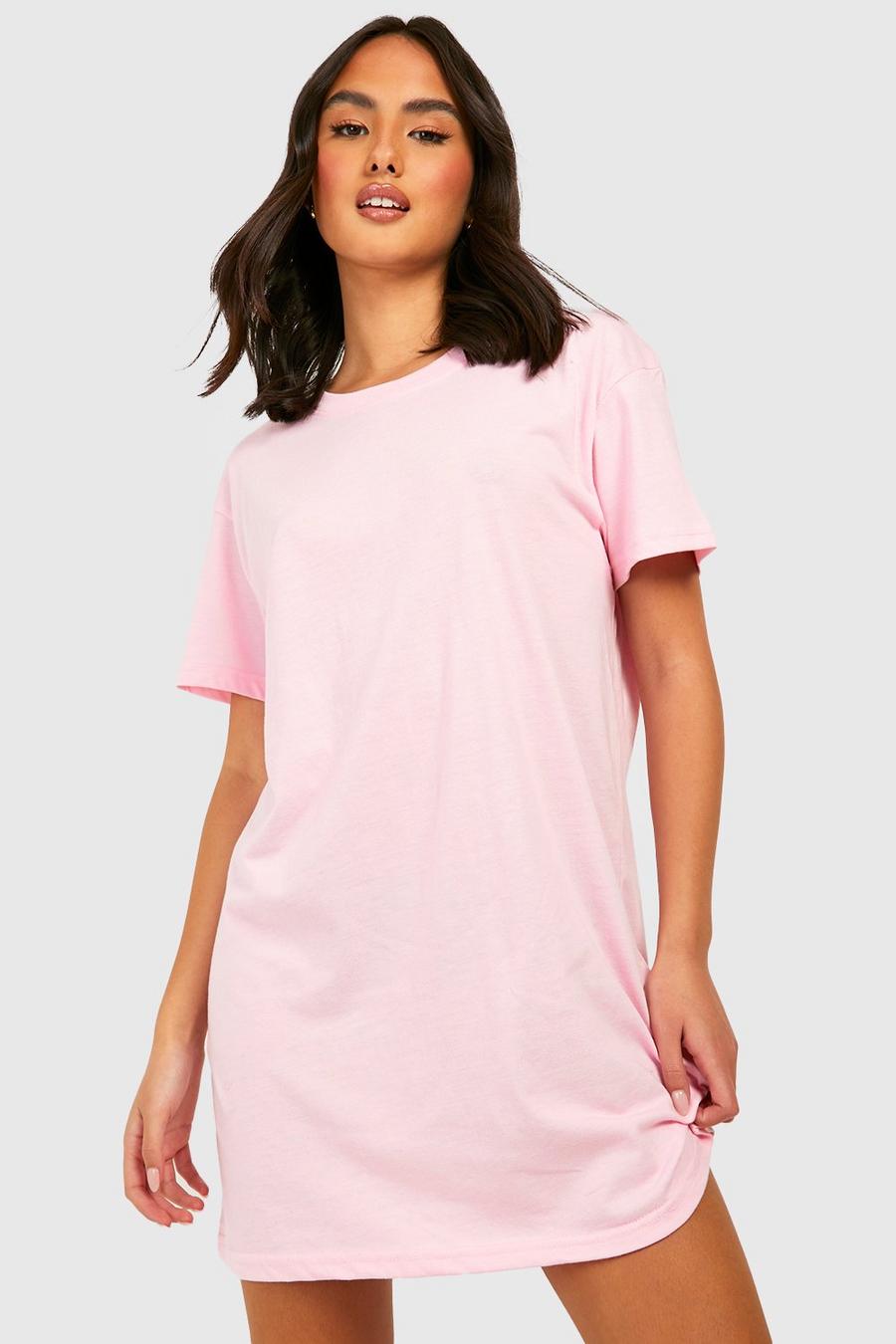 Light pink Basic Oversized T-shirt Dress