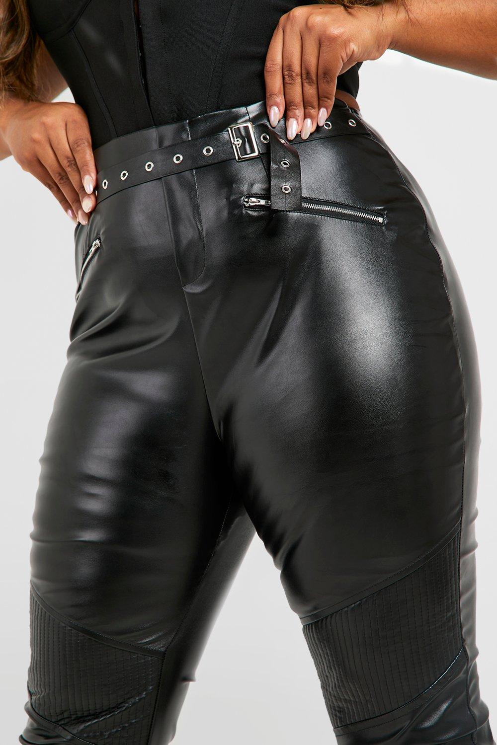 Plus Biker Pu Leggings