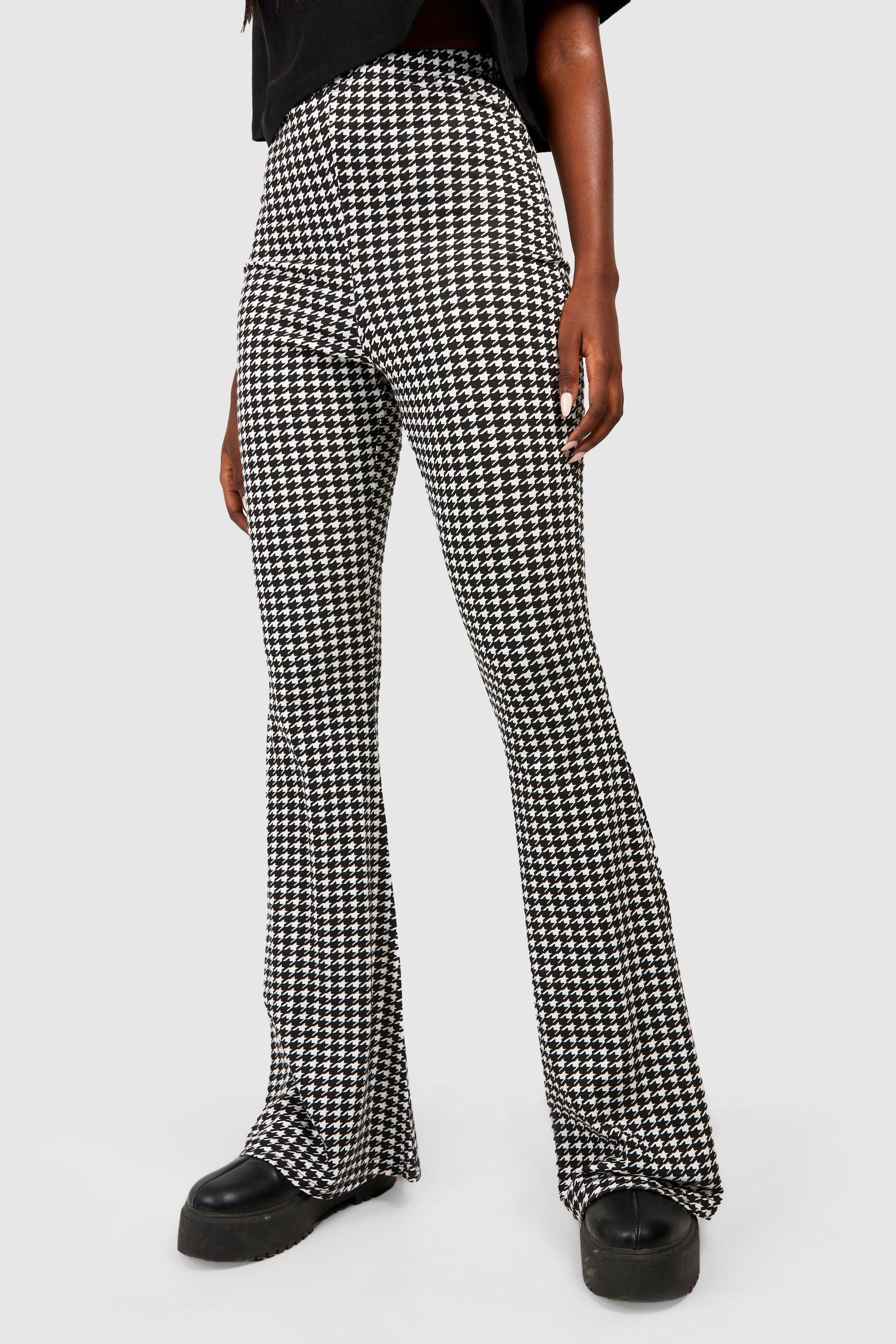 Pantalon flare taille haute carreaux boohoo