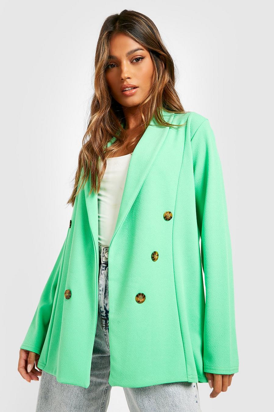 Bright green Basic Jersey Relaxed Fit Blazer
