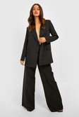 Black Tailored Wide Leg Trousers 
