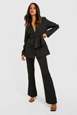 Black Tailored Fit & Flare Trousers 