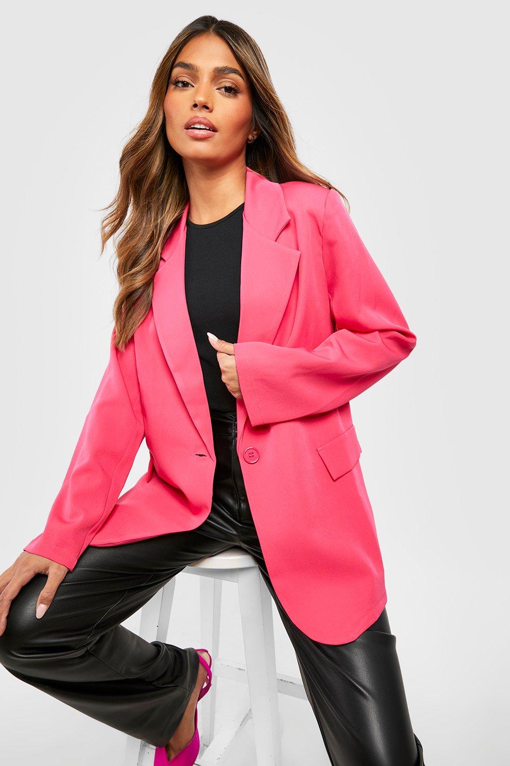 womens hot pink blazer jacket