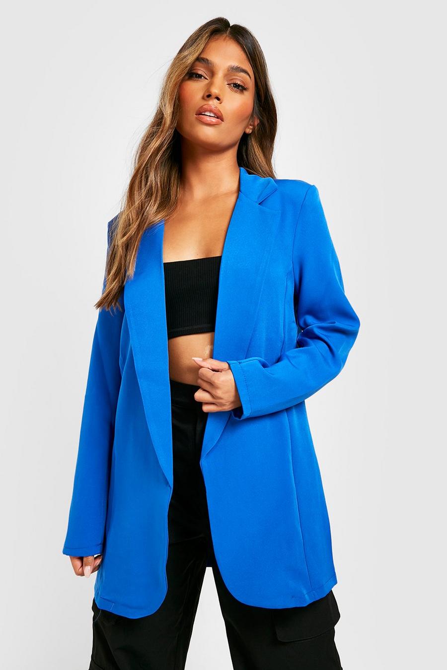 Cobalt Basic Woven Long Sleeve Relaxed Fit Blazer image number 1