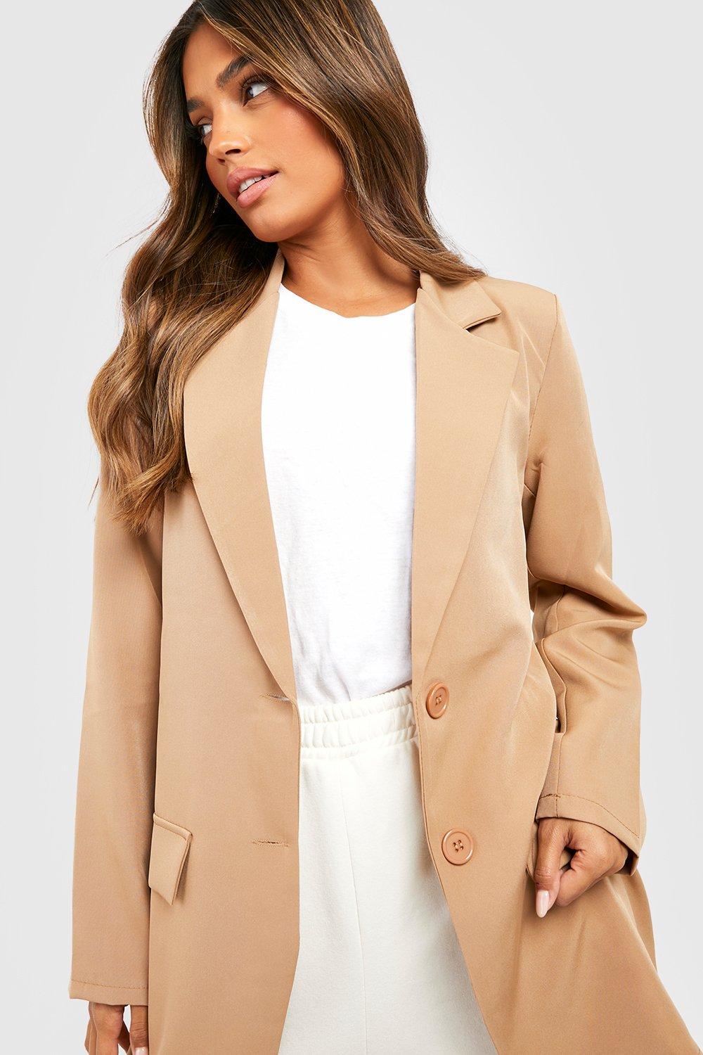 Boohoo camel blazer sale