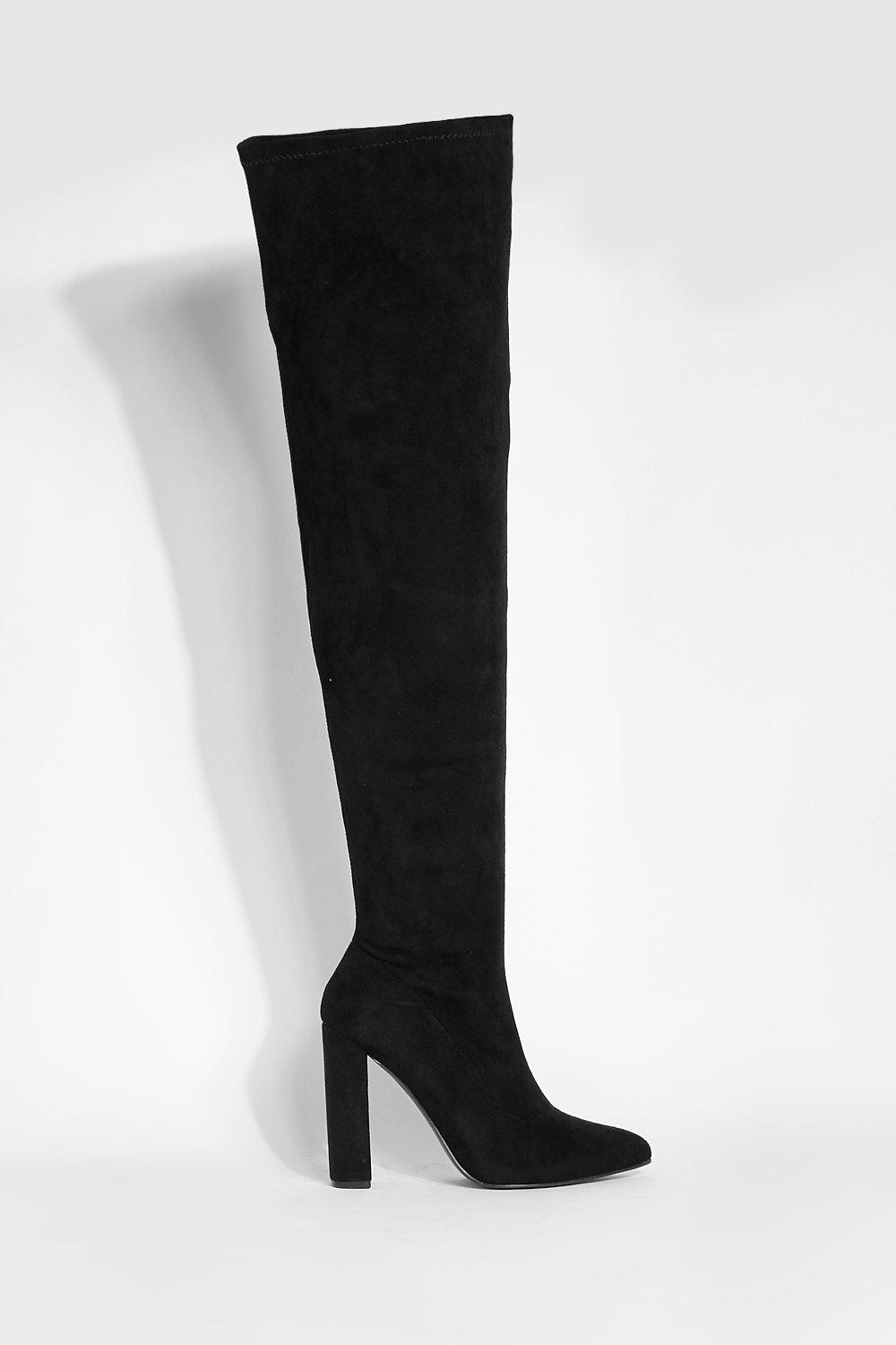 Black Point Block Heel Over The Knee Boot