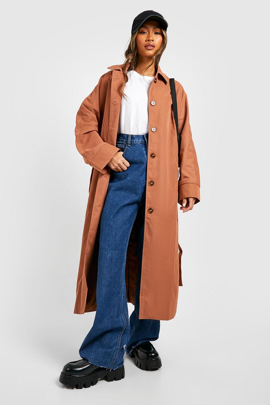Chocolate Button Through Belted Trench image number 1