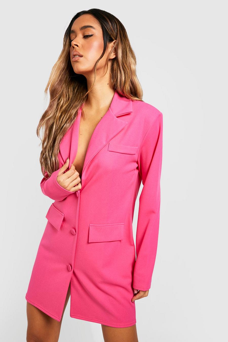 Hot pink Boxy Oversized Blazer Dress image number 1