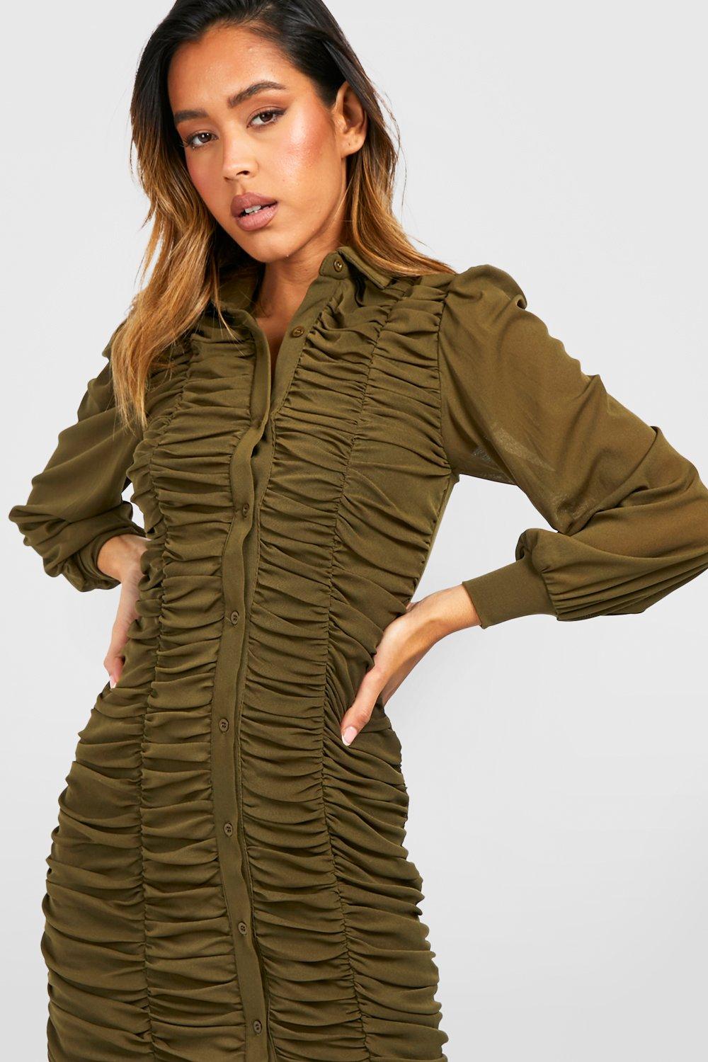 Boohoo midi shirt on sale dress