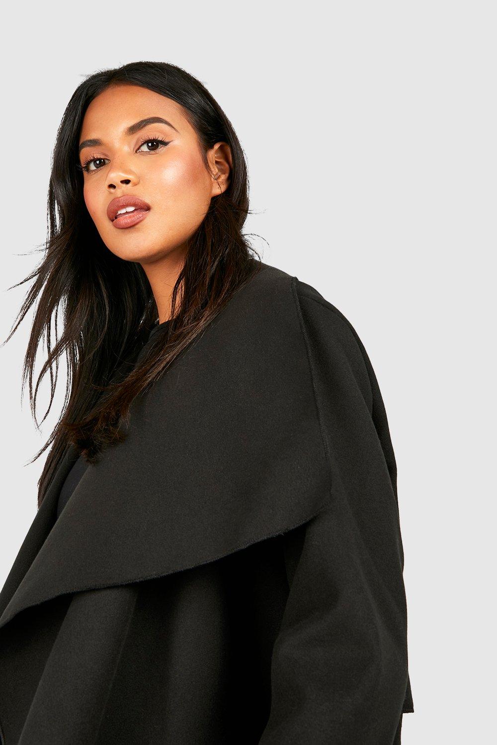 Belted waterfall sale coat boohoo