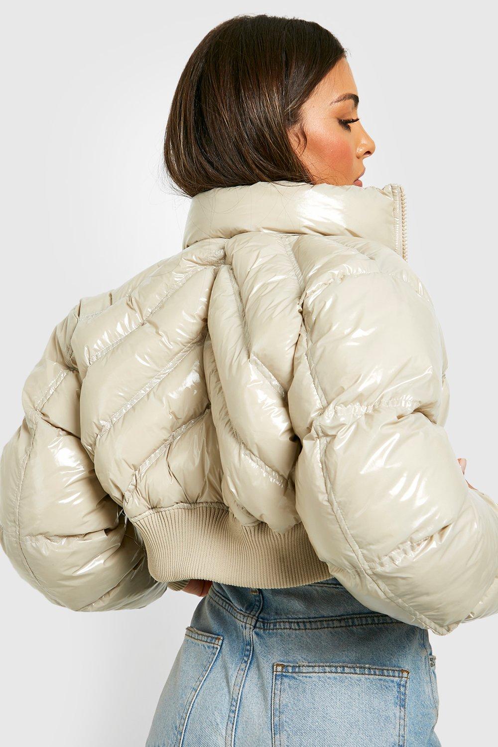 Boohoo cropped 2025 puffer jacket