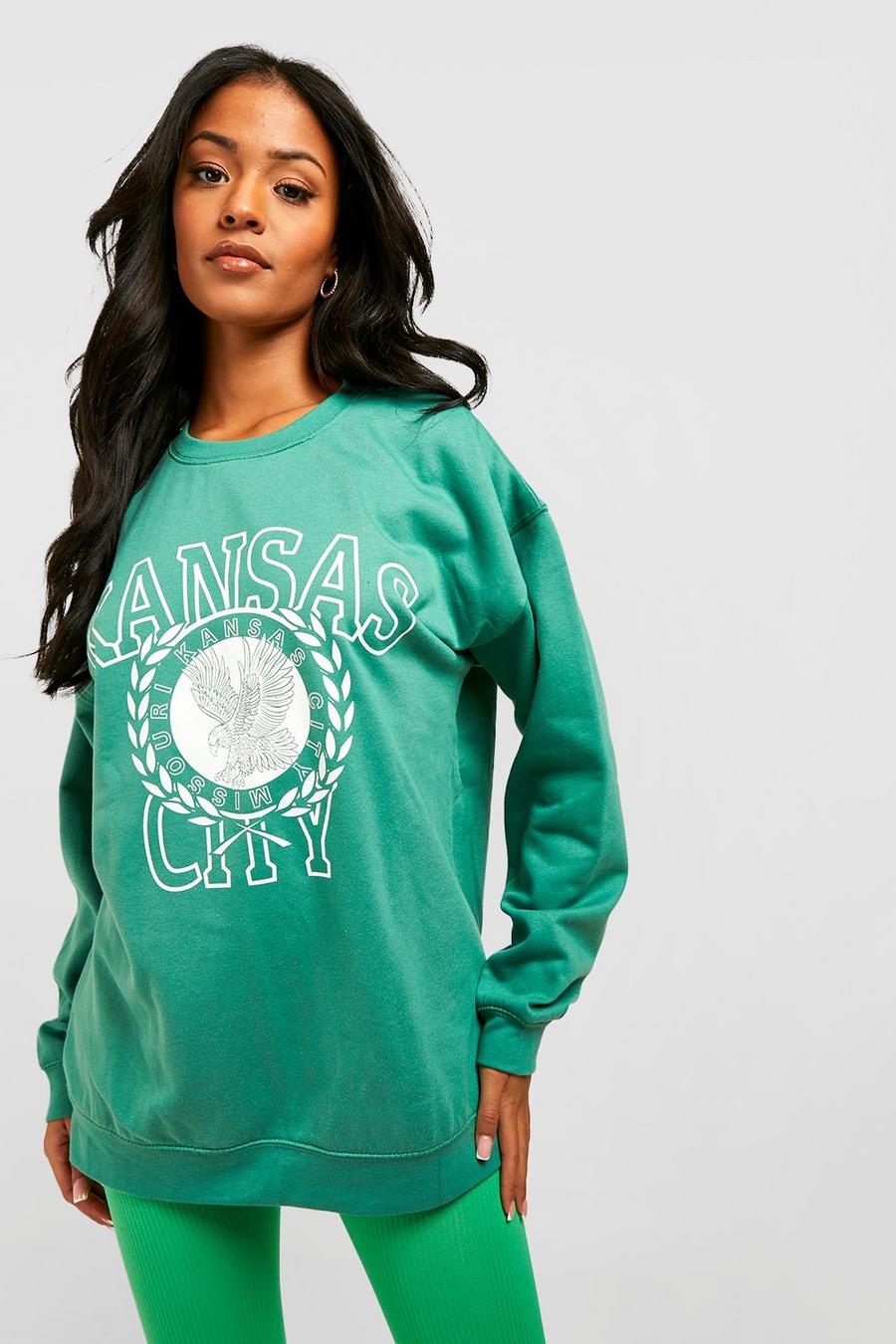 Forest green Tall Kansas City Print Sweatshirt