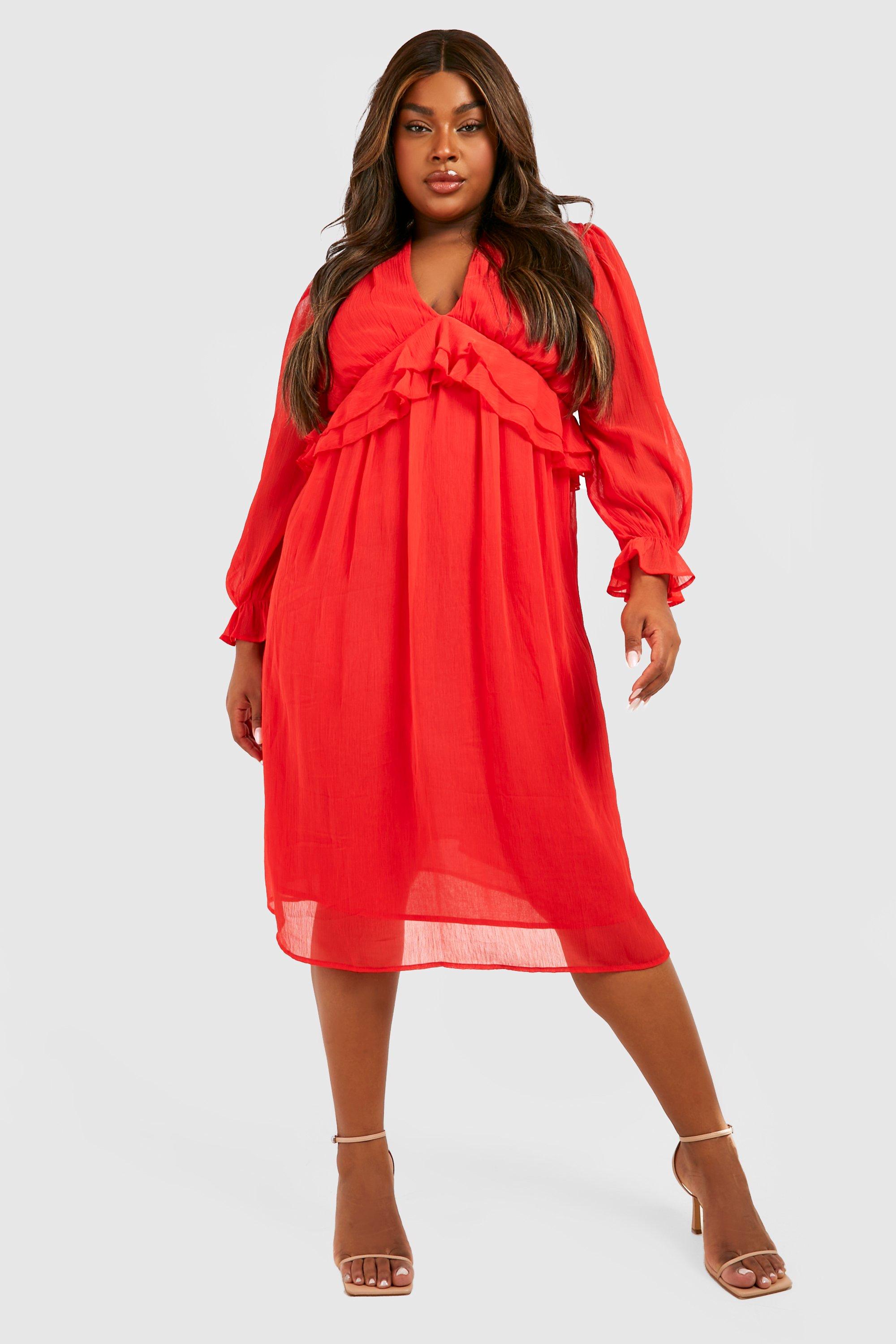 Boohoo red hot sale skater dress