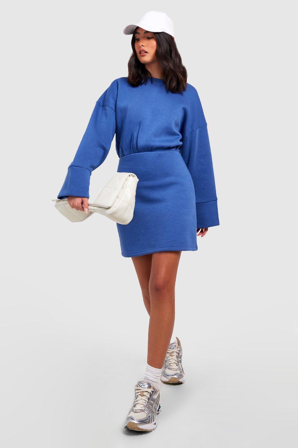 Dropped Shoulder Mini Sweatshirt Dress | boohoo