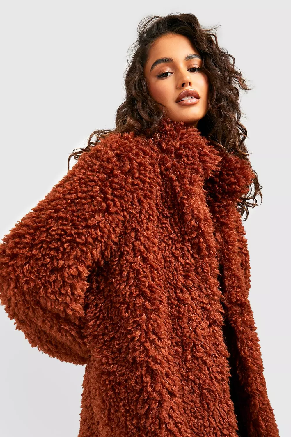 Rust faux hotsell fur coat