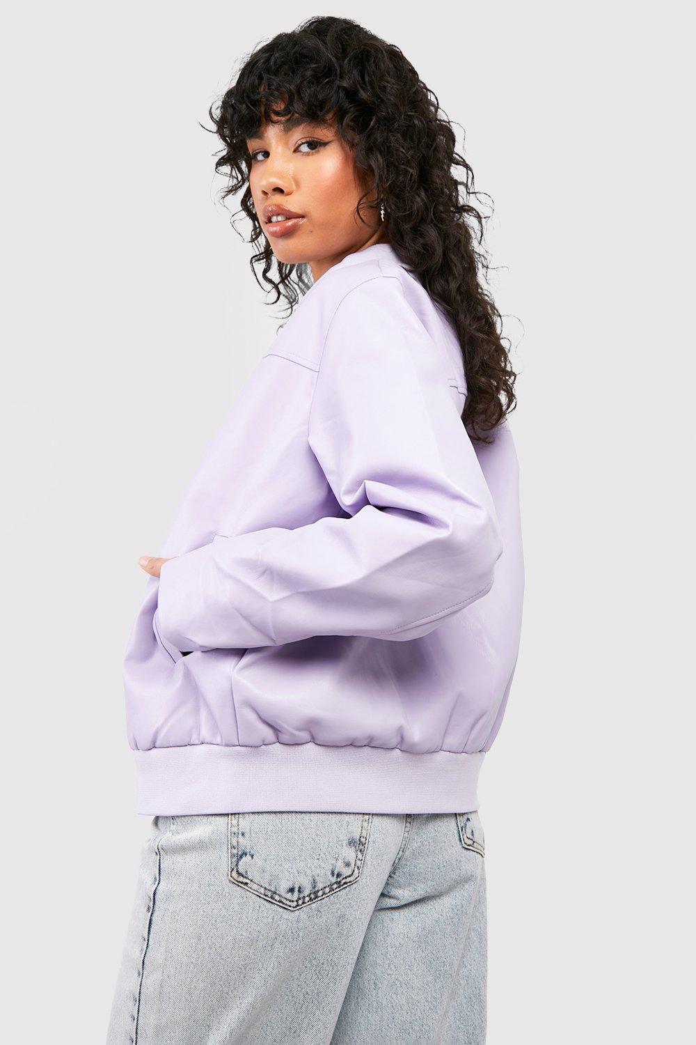 Lilac bomber jacket sale