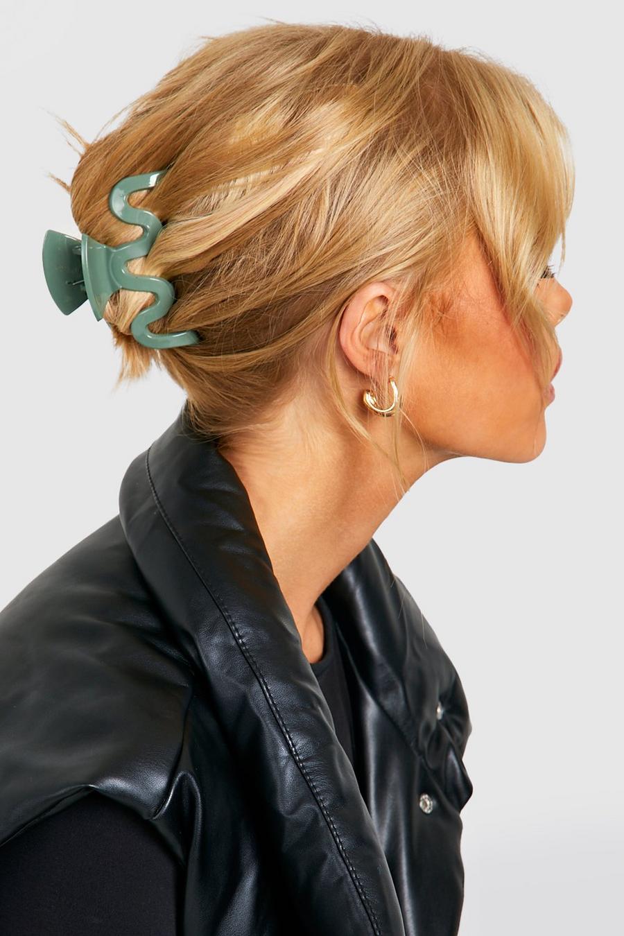 Khaki Wavy Claw Clip image number 1