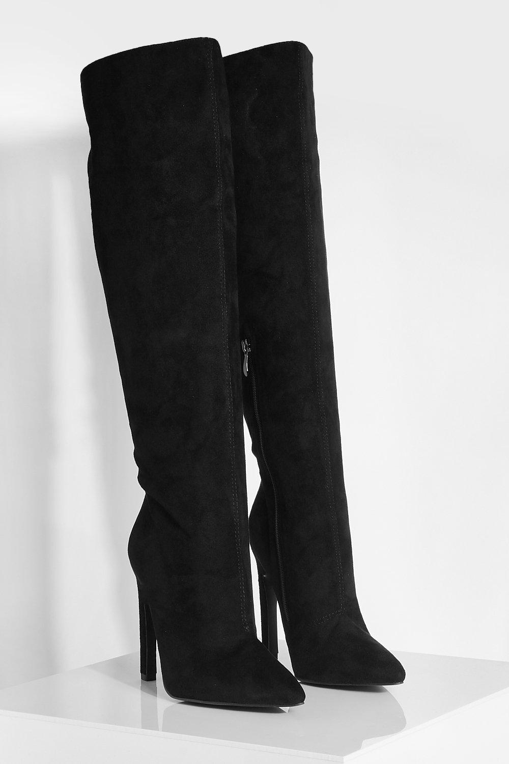 Black skinny heel clearance boots