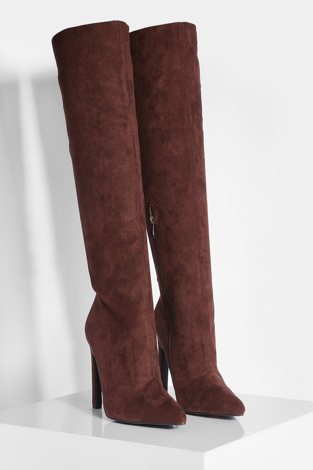 Kaitlyn pan block heel microsuede hot sale slim boots