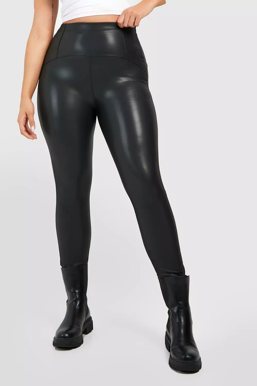 Boohoo Liza Matte Leather Look Leggings, $20, BooHoo