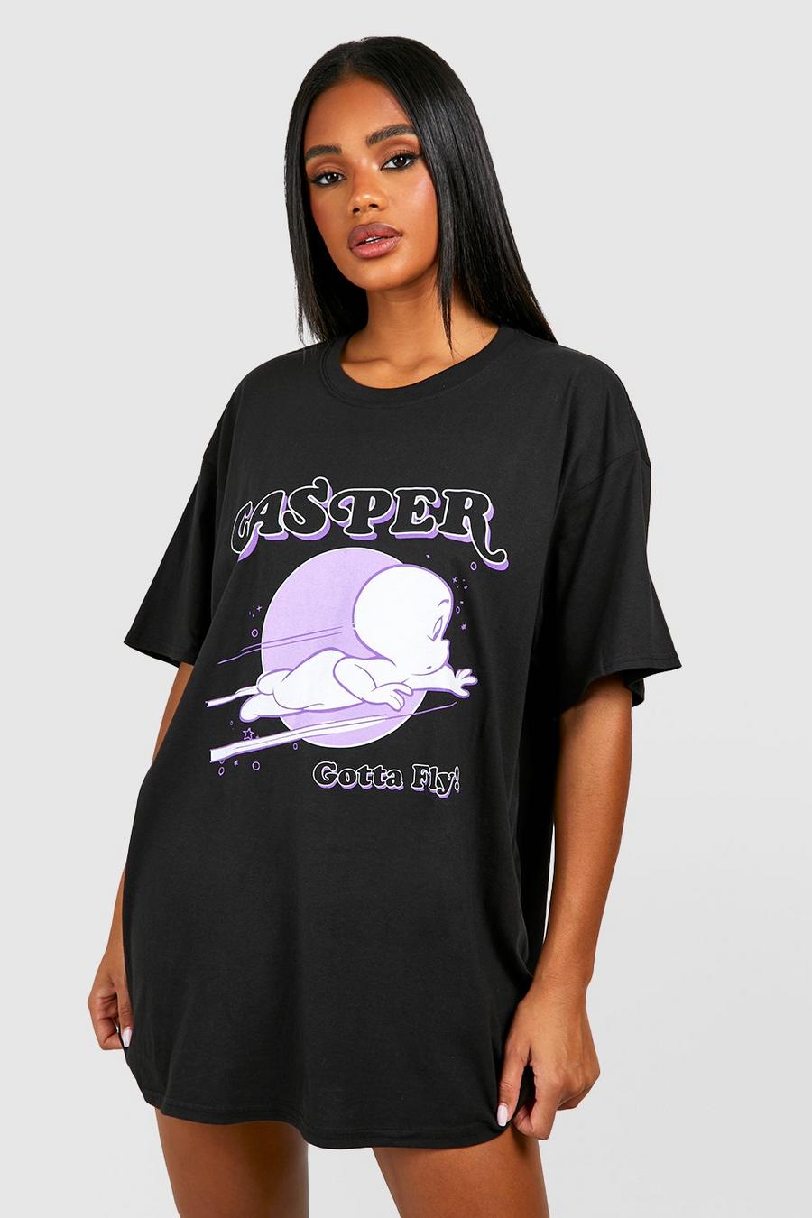 Black noir Gelicenseerd Halloween Casper T-Shirt Met Print