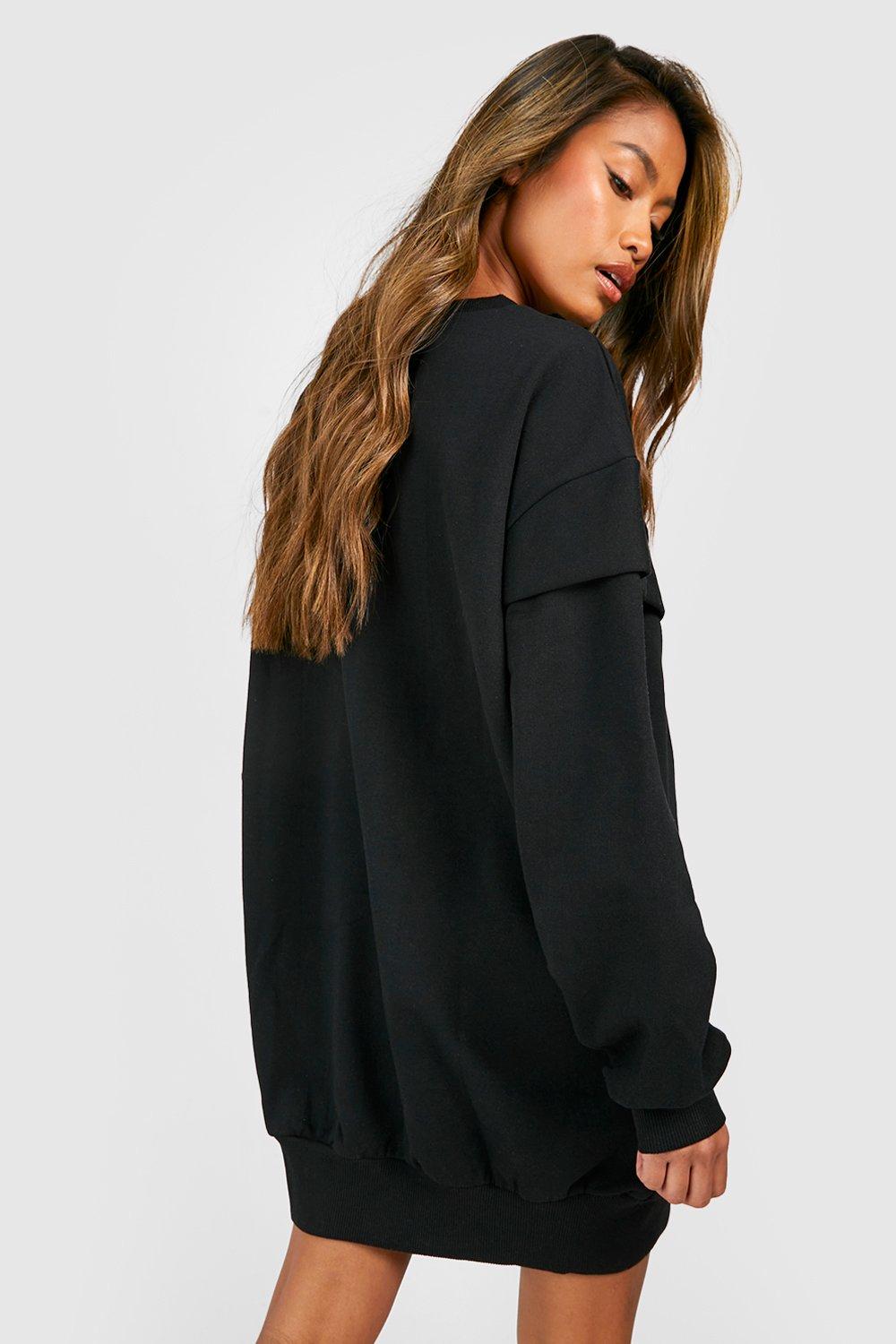 Oversized Sweatshirt Dress boohoo UK