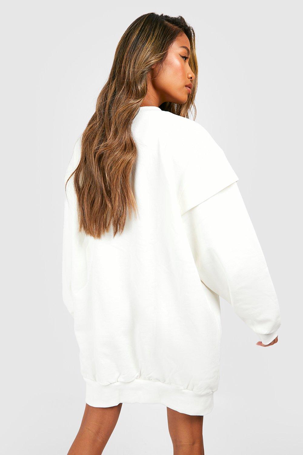 Plt White Oversized Sweat Basic Hoodie