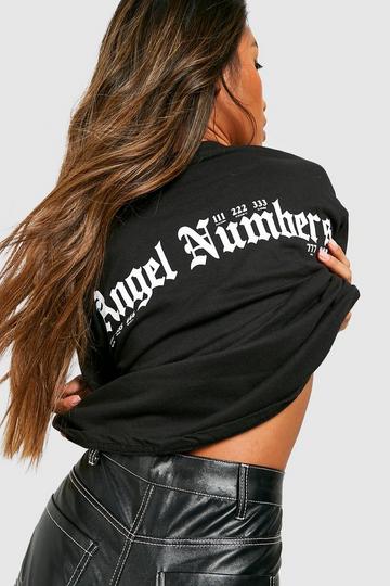 Angel Numbers Back Print T-shirt black