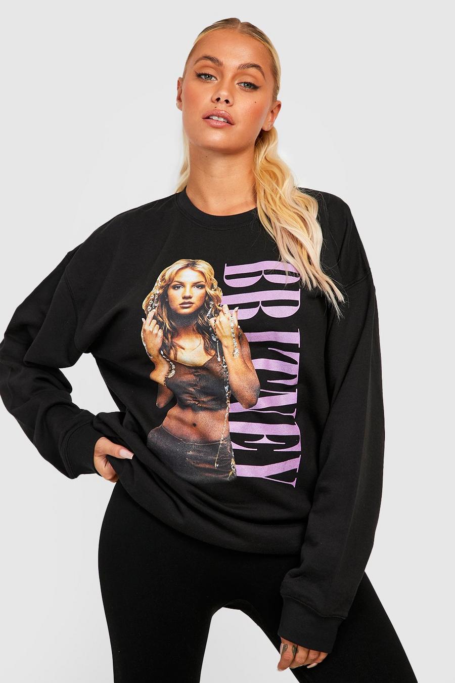 Sudadera oversize con estampado de Britney, Black image number 1