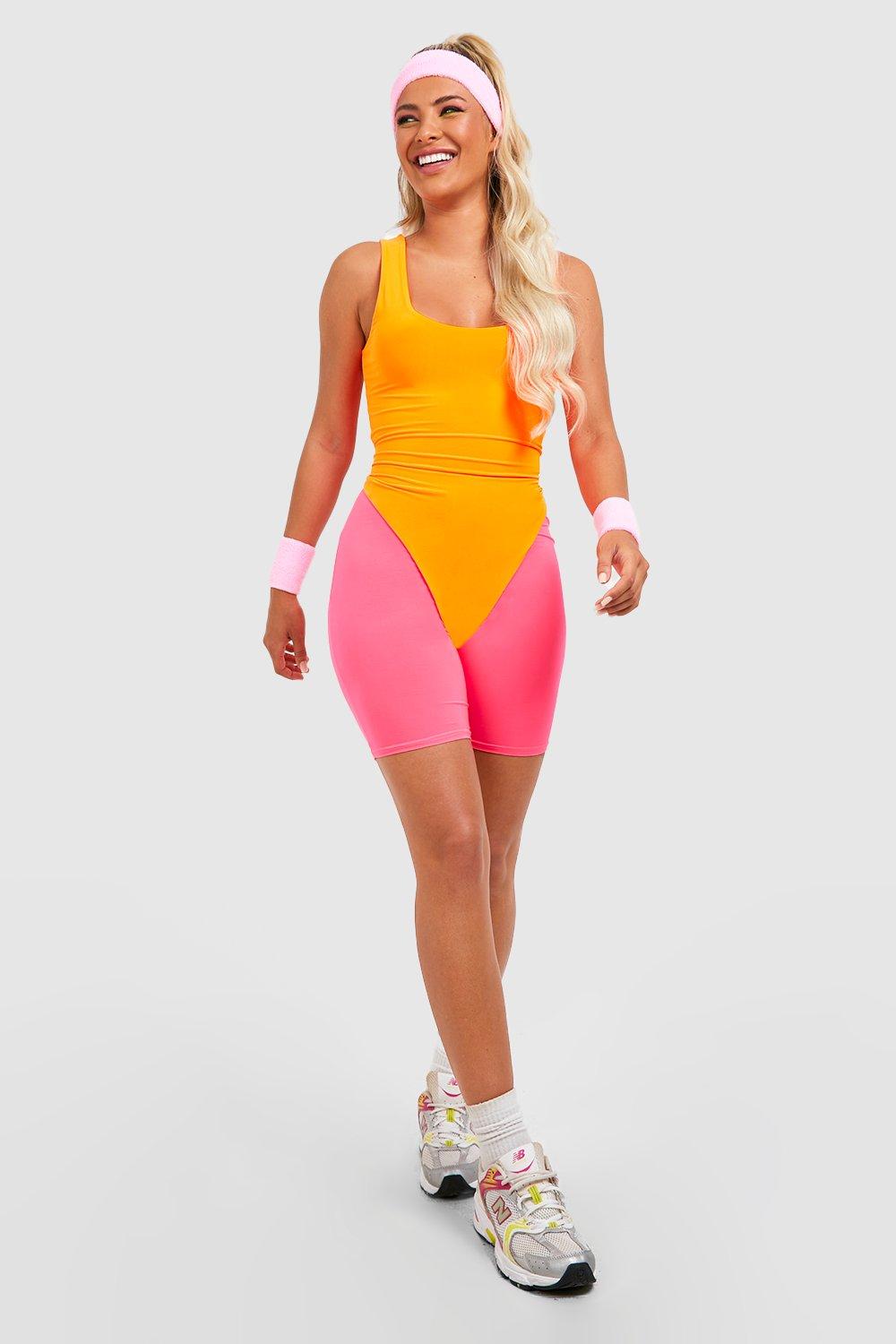 Get retro and fit with this 80's workout costume for Halloween!