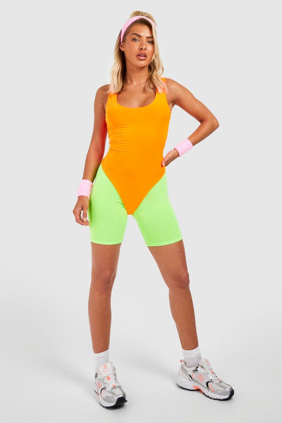Neon-green Neon Halloween Slinky Cycling Shorts  image number 1