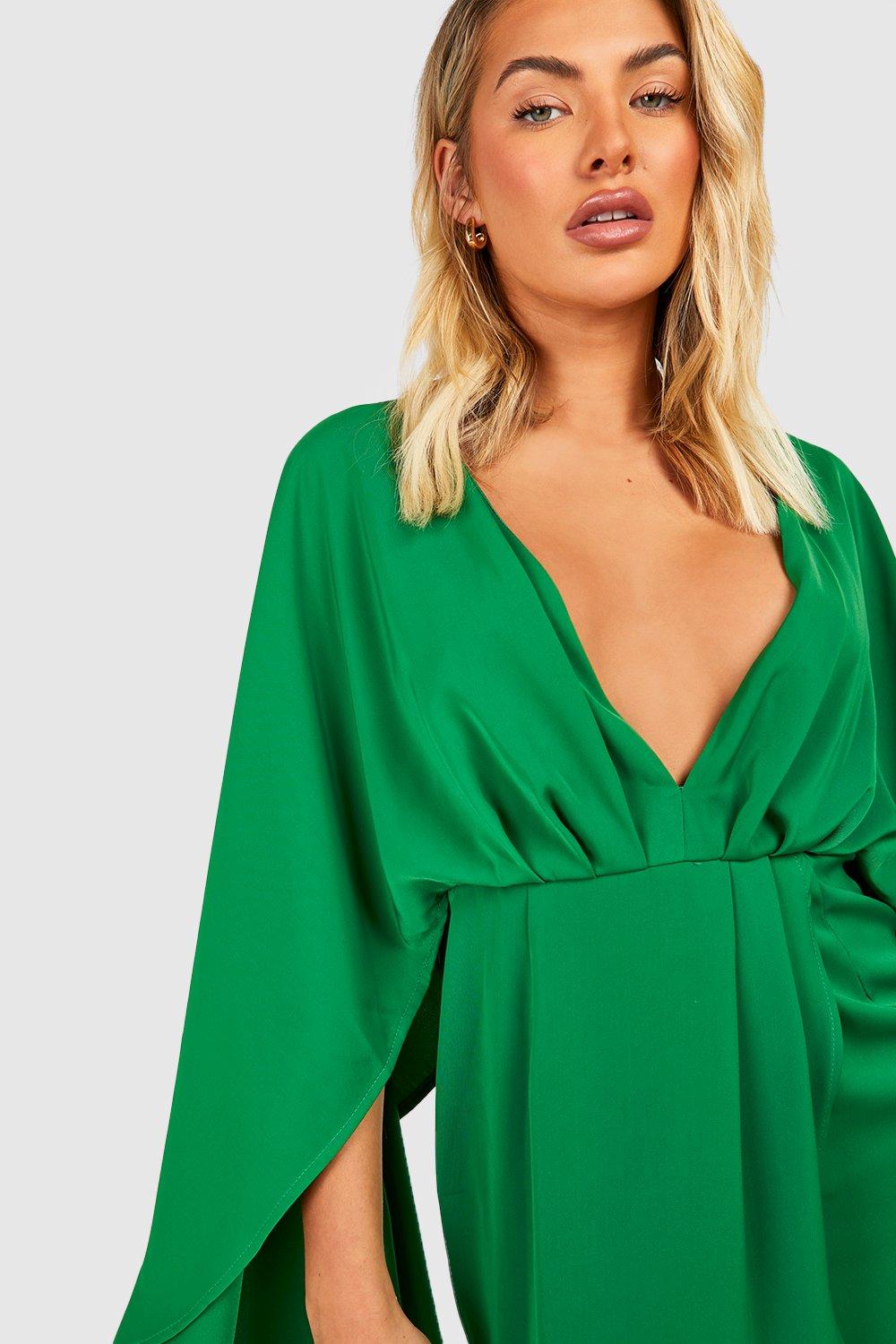 Satin cheap cape dress