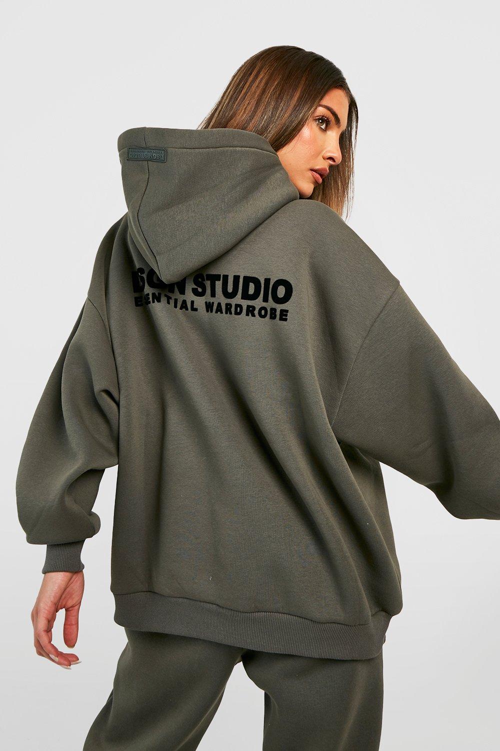 Sweat a capuche oversize premium a slogan floque boohoo FR