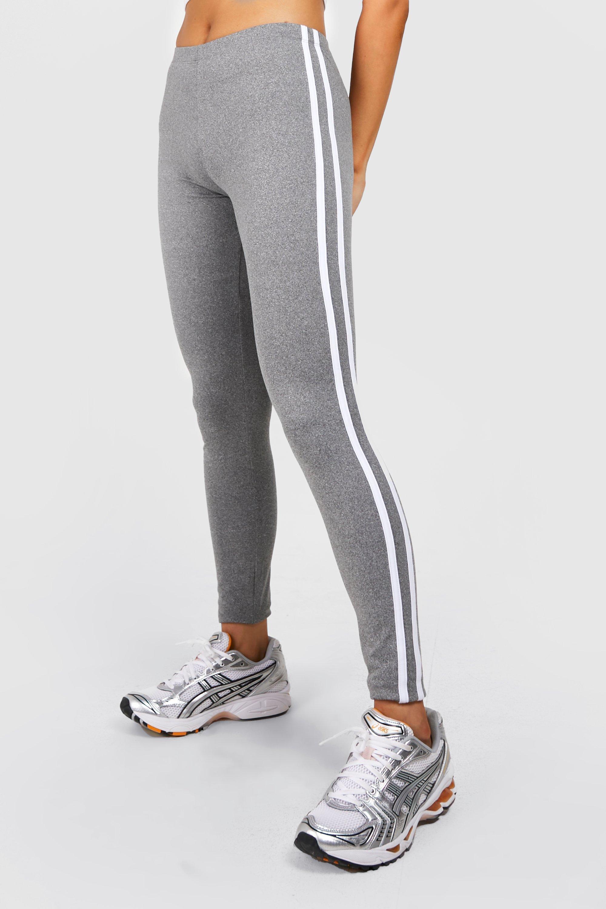 Basic High Waisted Sports Stripe Jersey Leggings boohoo IE