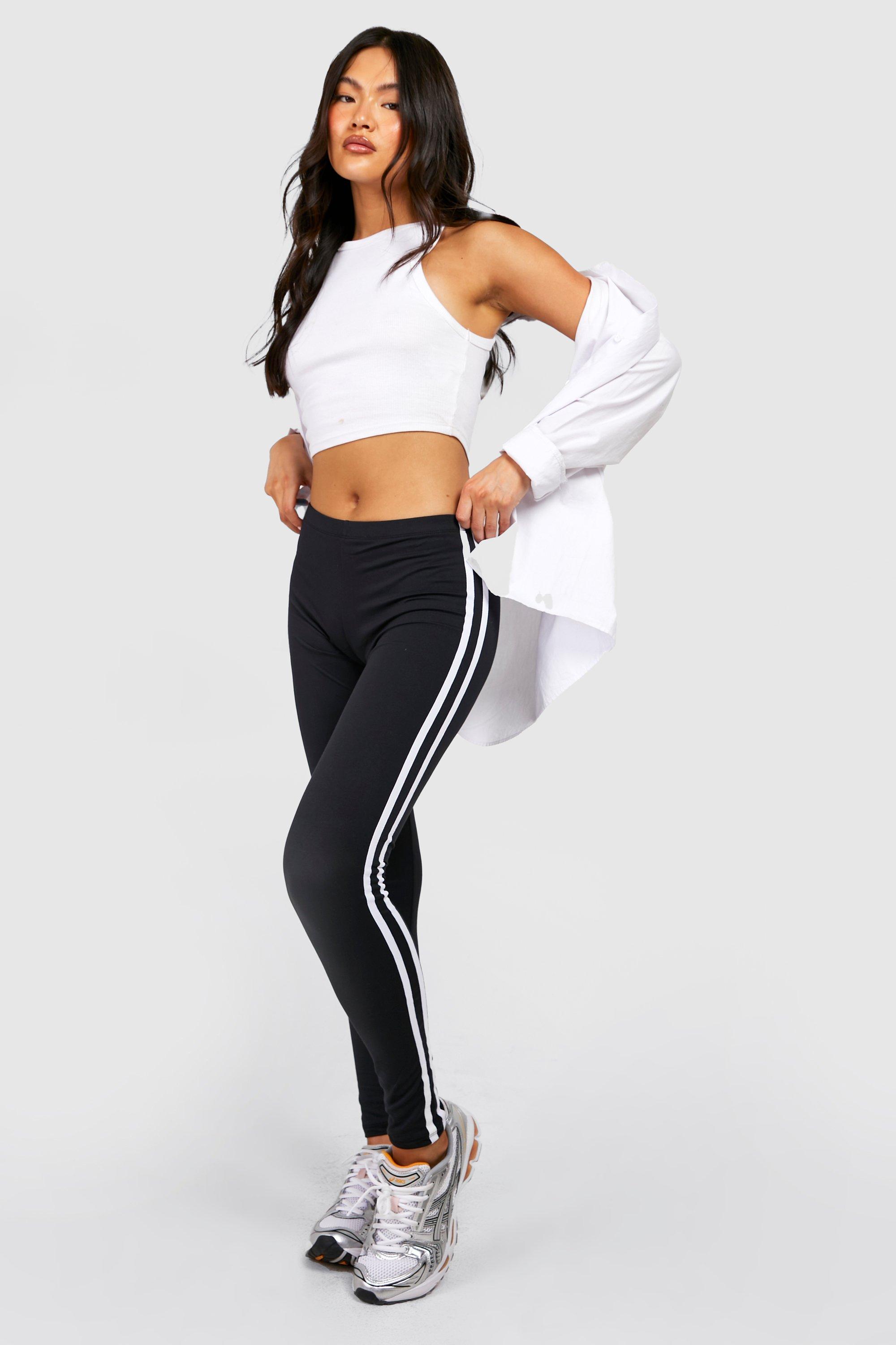 White Stripe – Print High Waisted Leggings