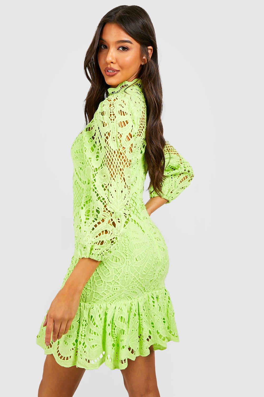 【GLOWNY】韓国人気★(S,M) WHISPER LACE MINI DRESS WHISPER LACE MINI DRESS (BLACK) - GLOWNY