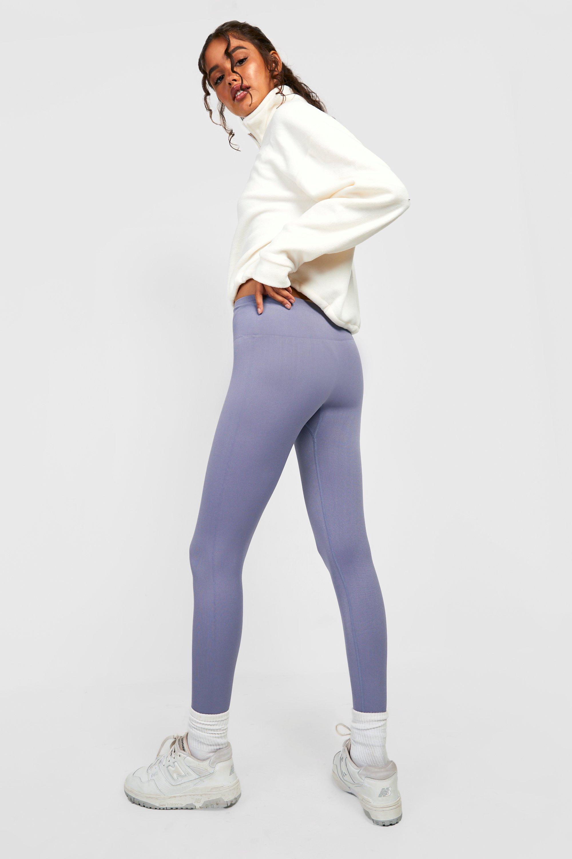 Sage Khaki Ribbed Waistband Cotton Leggings