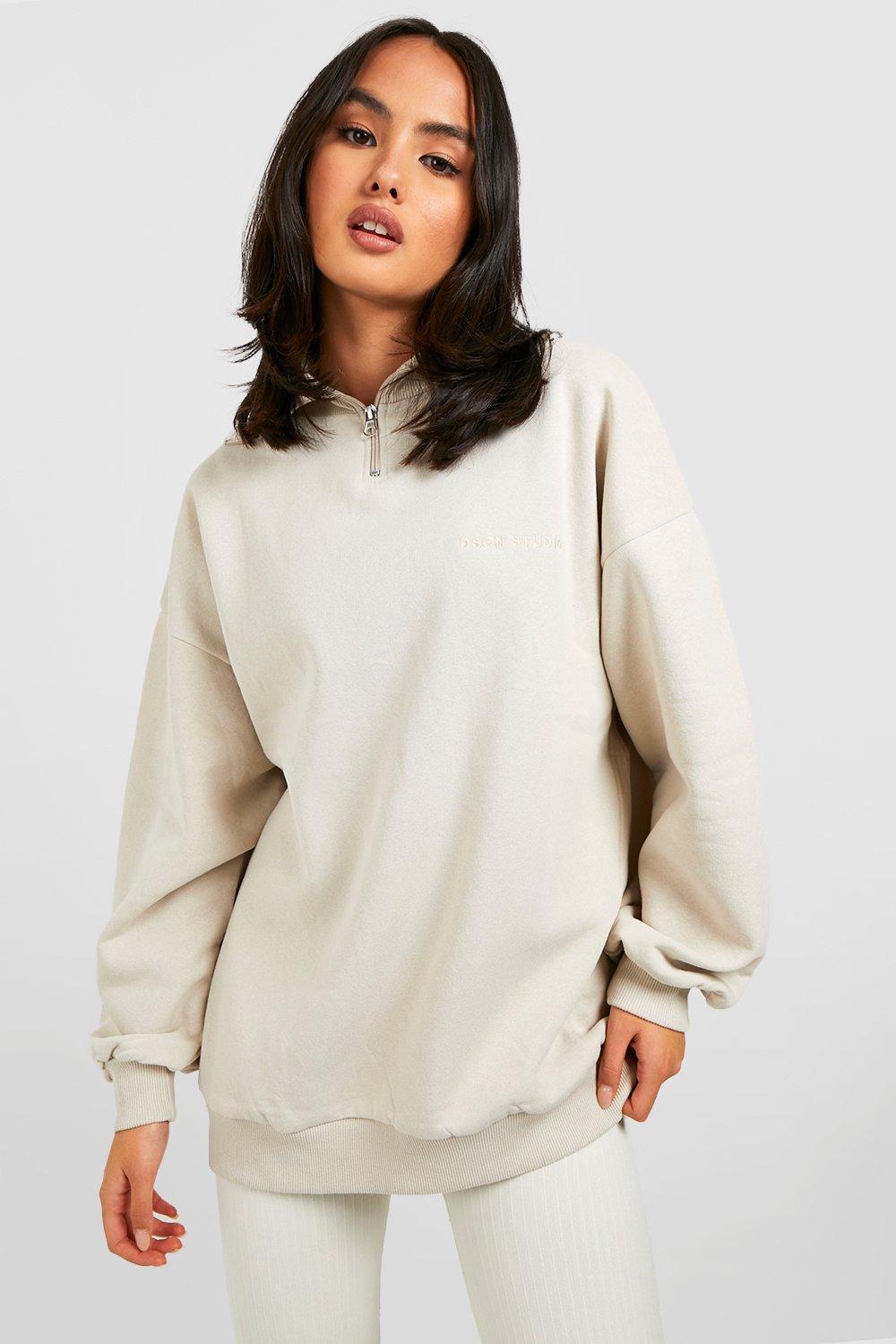 Beige half zip outlet sweater