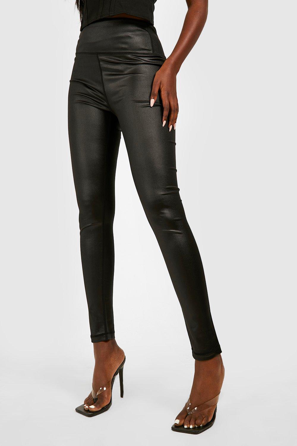 Faux Leather Body Contour Leggings